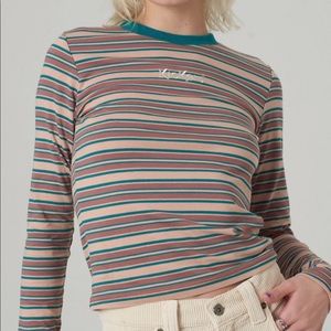 Kickers classic long sleeve skater stripe tee. Size XS brand new with tags